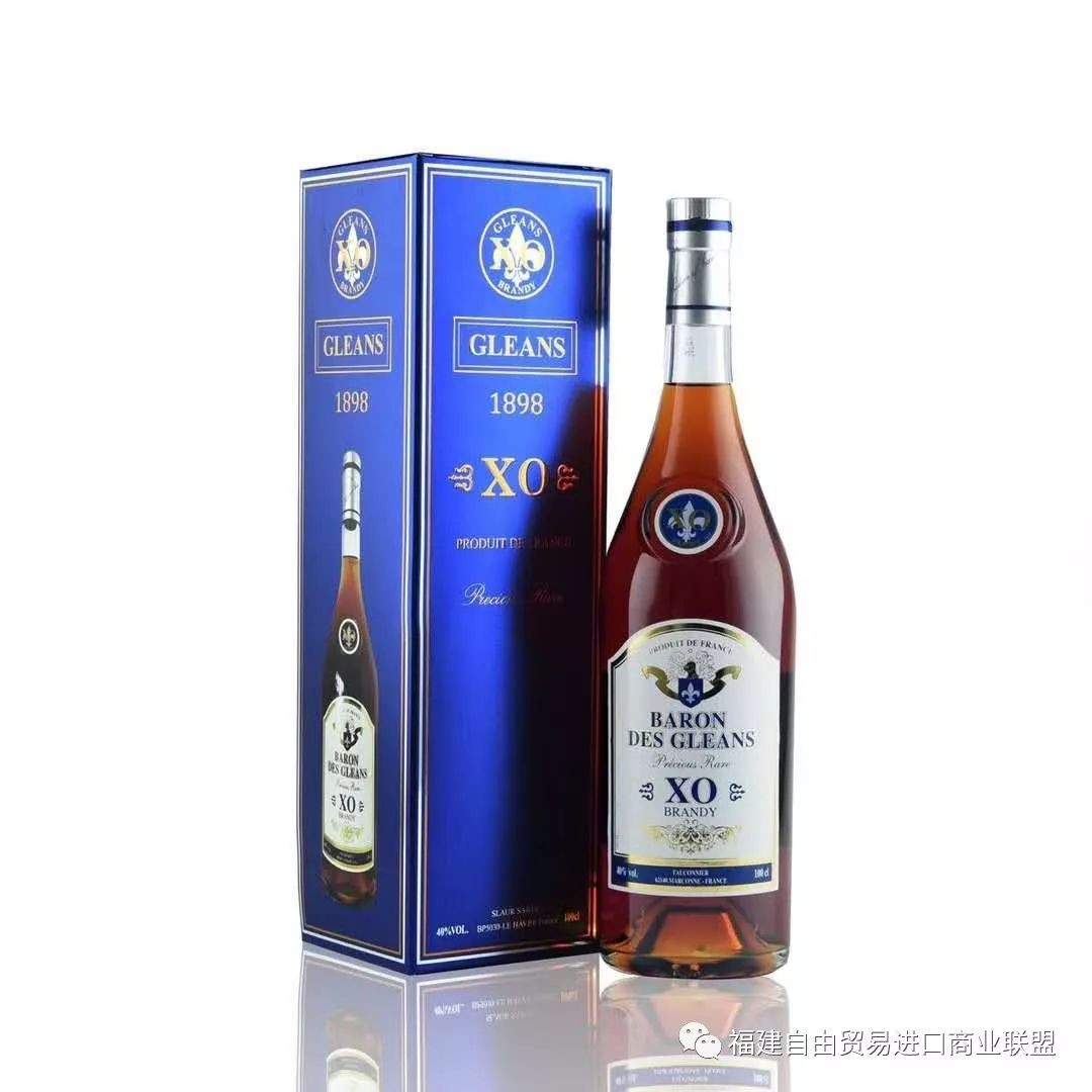 法国-格兰斯蓝带瓶XO白兰地，原装原瓶进口,1000ML 装，酒精度：40％VOL